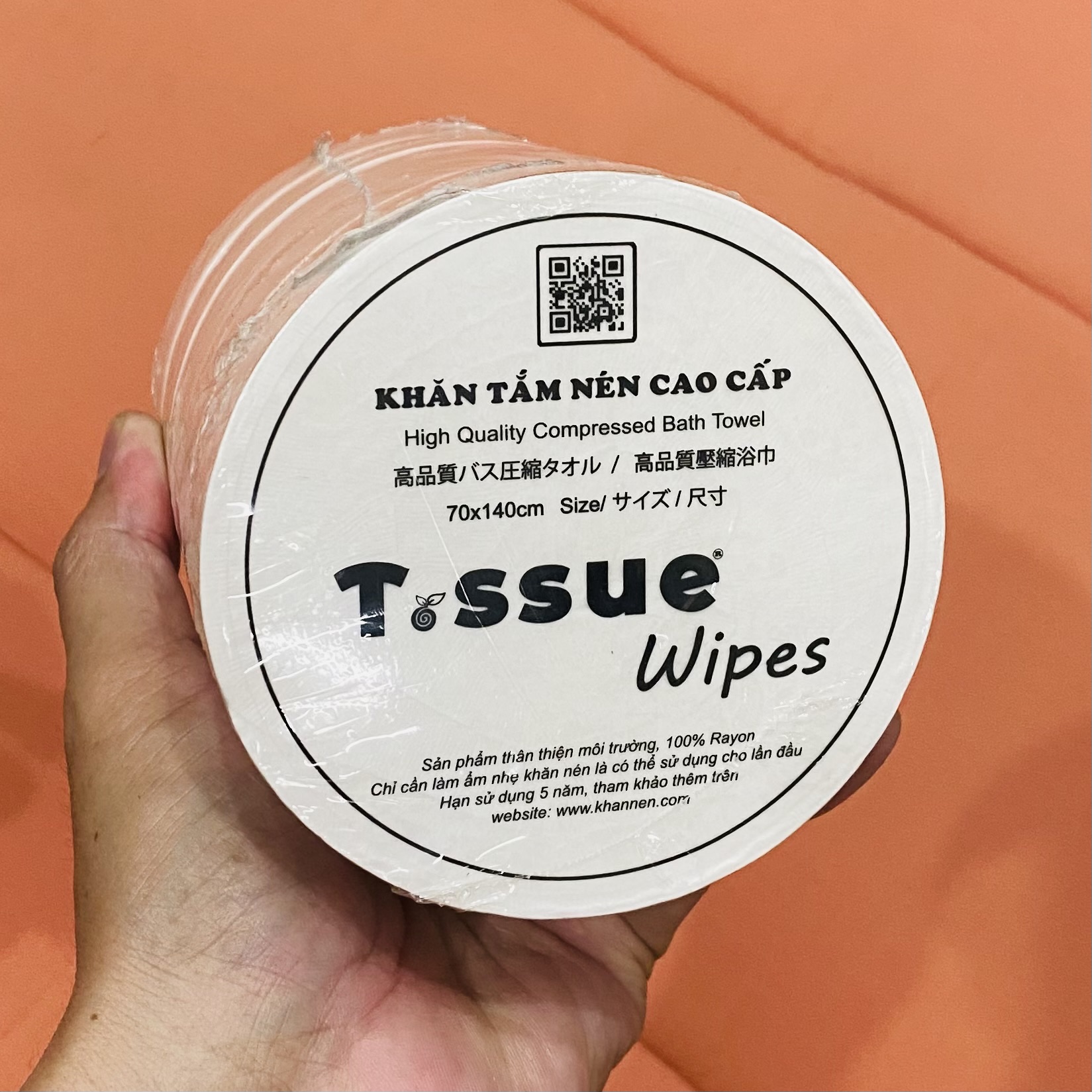 Khăn tắm nén cao cấp T.ssue - Sử dụng 1 lần